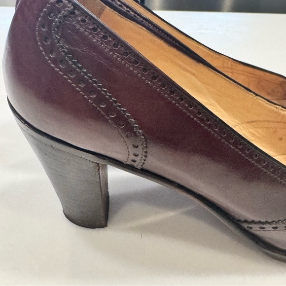 Tanino Crisci  Wingtip Heels Oxblood (Burgundy) Leather Sz 9 Handmade In Italy - Picture 6 of 13
